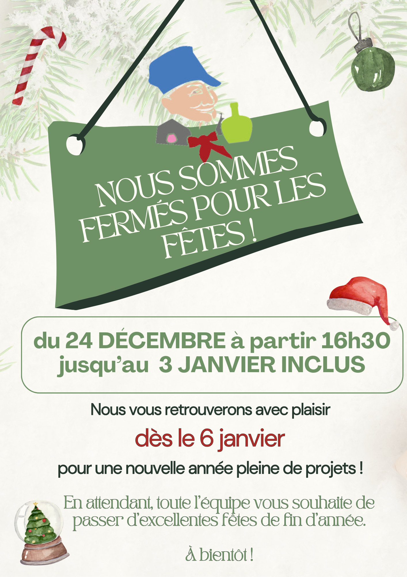Fermeture pour Congés
